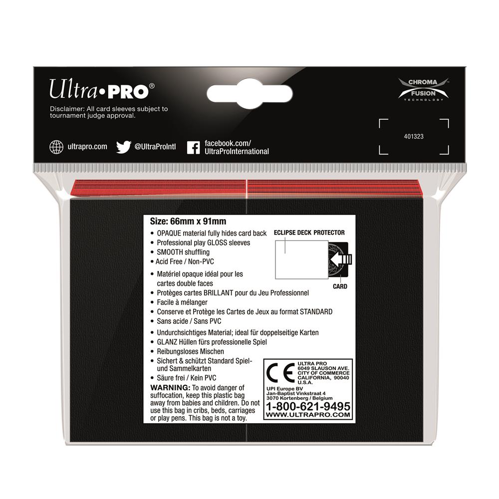 Ultra Pro Red Eclipse Gloss Deck Protector Standard (100)