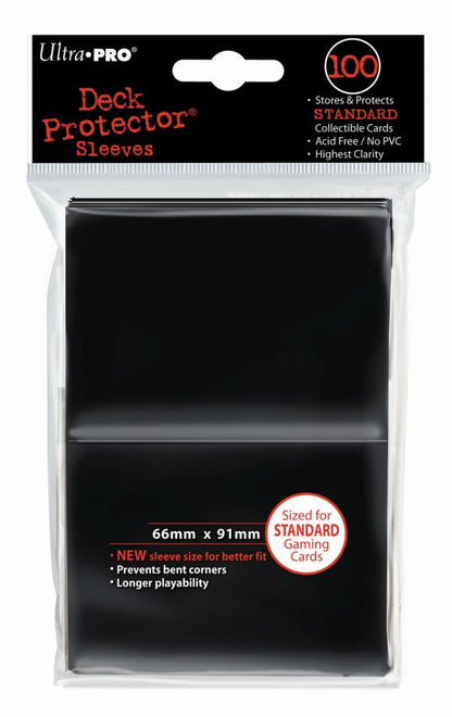 Ultra Pro Black Deck Protector Standard (100) NEW SIZE