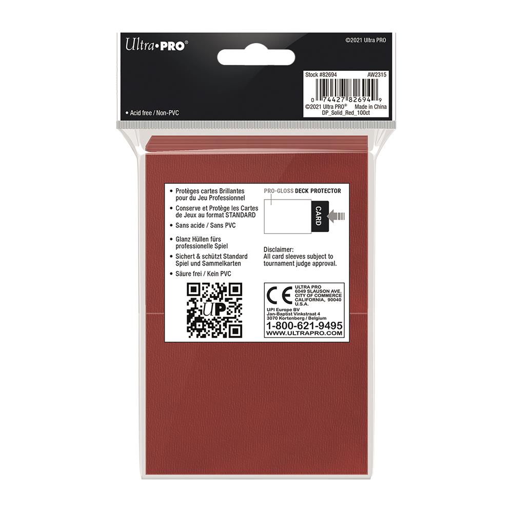 Ultra Pro Red Deck Protector Standard (100) NEW SIZE