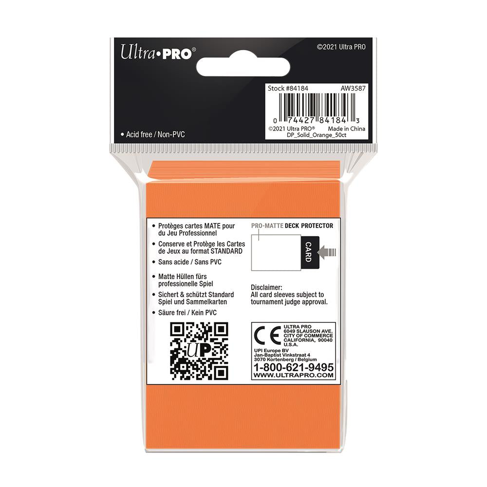 Ultra Pro Orange PRO-Matte Deck Protector Standard (50)