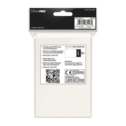 Ultra Pro White PRO-Matte Deck Protector Standard (100)