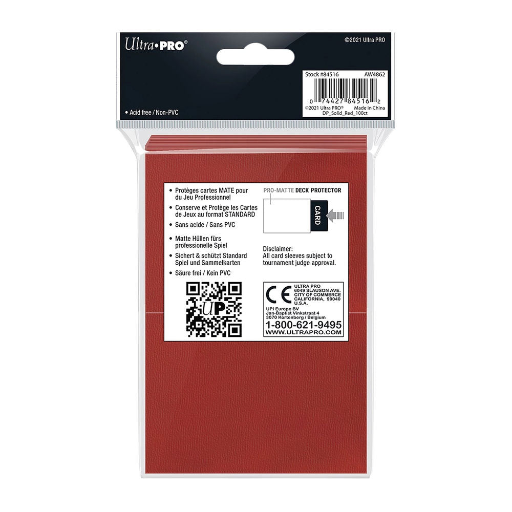 Ultra Pro Rouge PRO-Matte Deck Protector Standard (100)