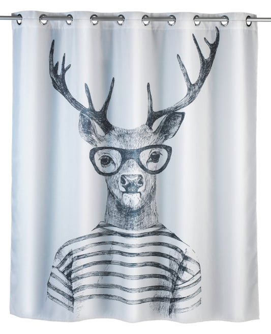 Wenko shower curtain Mr. Deer flex, anti-mould polyester