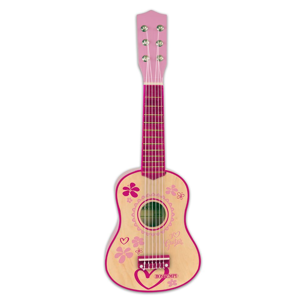 Bontempi guitar 6 strings, pink, 55 cm