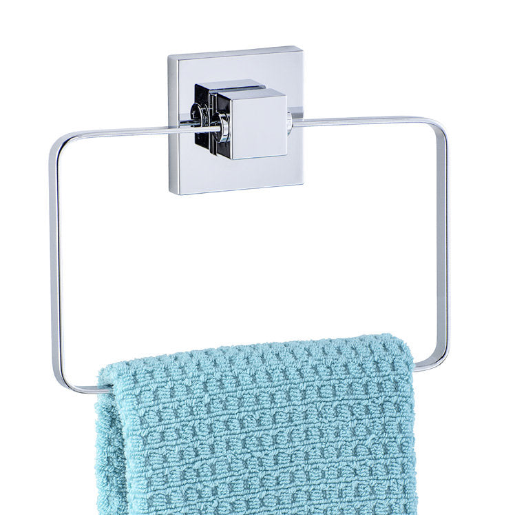 Wenko Vacuum-Loc Quadro stainless steel, towel ring shiny