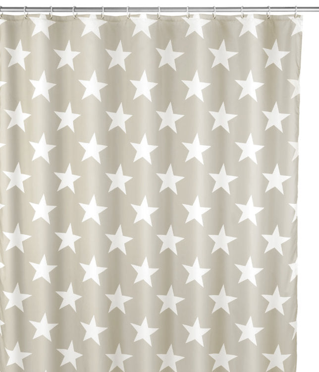 Wenko shower curtain Stella taupe, anti-mould 180x200 cm