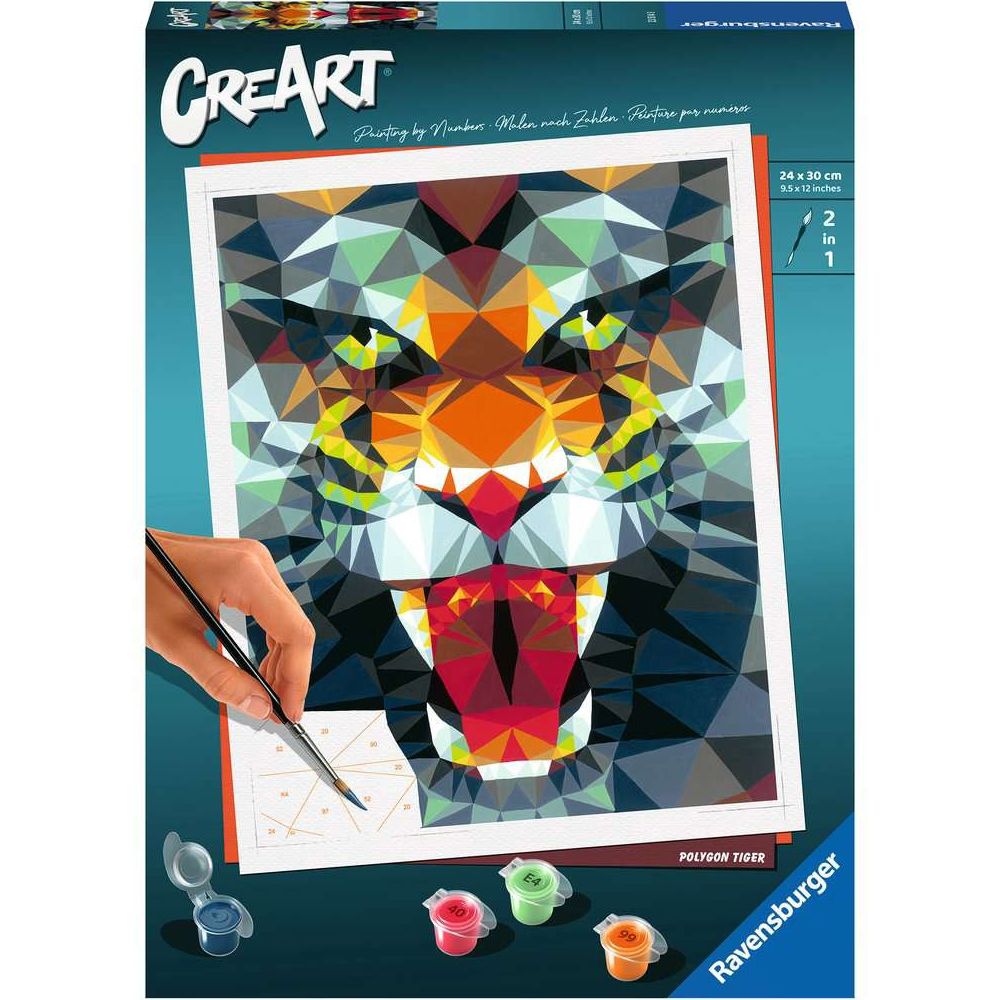 Ravensburger CreArt - Painting by Numbers - Polygon Tiger