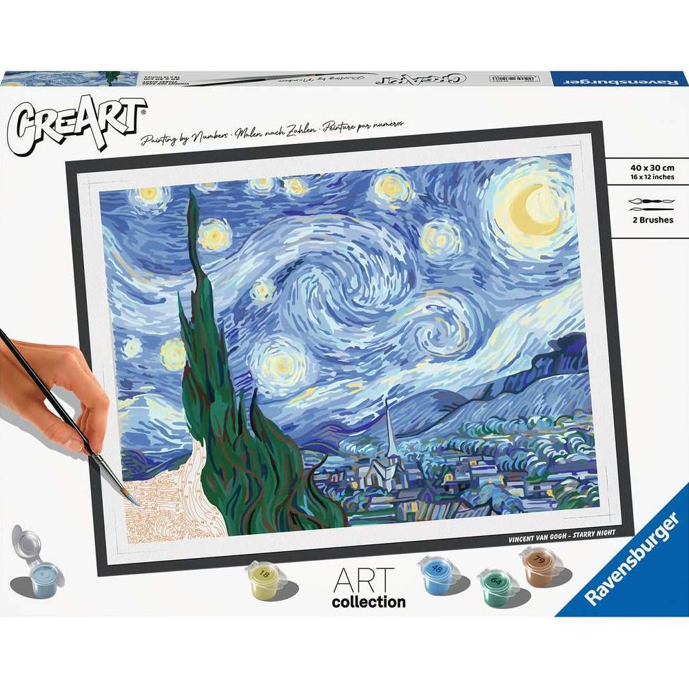 Ravensburger CreArt - Malen nach Zahlen - ART Collection: The Starry Night (Van Gogh)