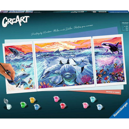 Ravensburger CreArt - Paint by Numbers - Dolphins at Sunset