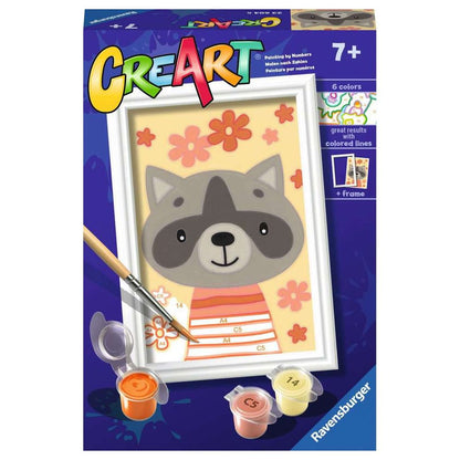 Ravensburger CreArt - Painting by Numbers - Lovely Racoon