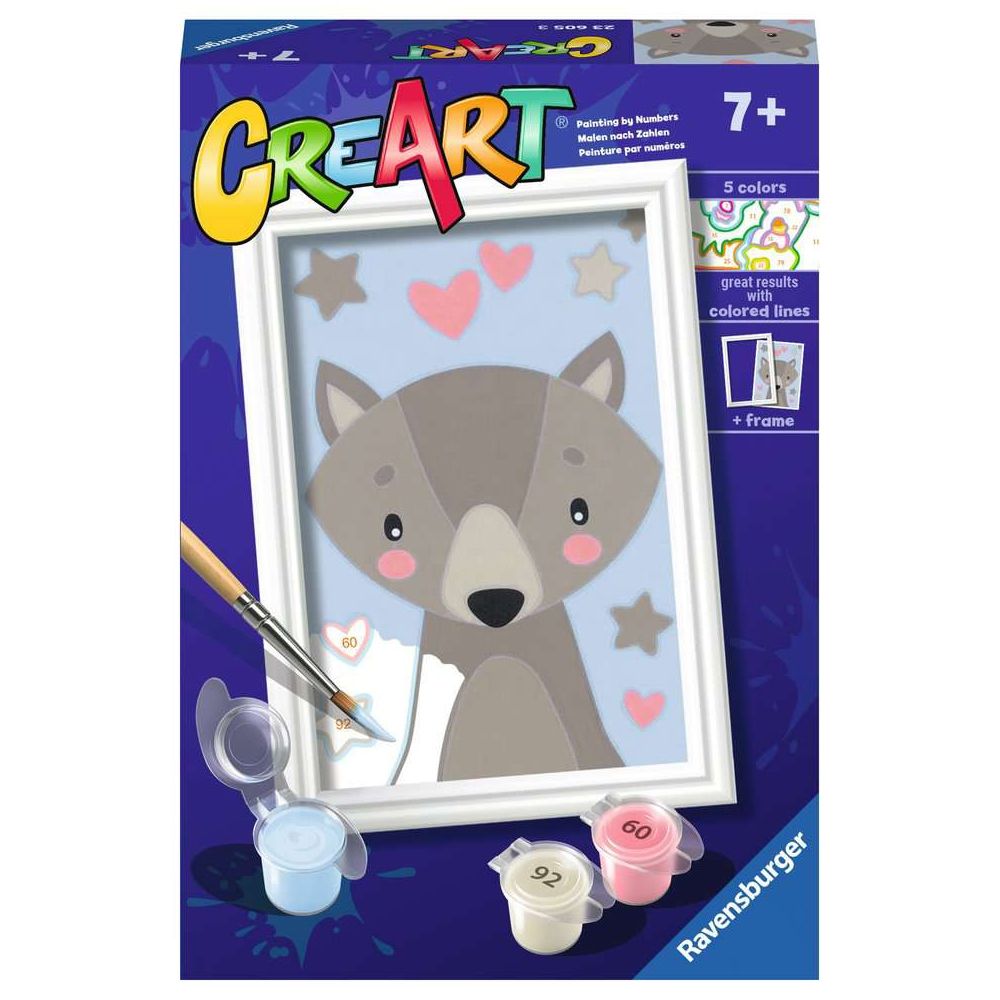 Ravensburger CreArt - Paint by Numbers - Cute Wolf