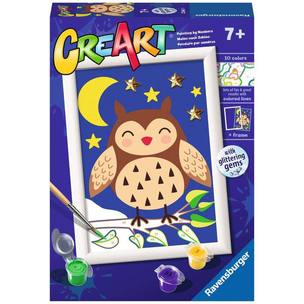 Ravensburger CreArt - Paint by Numbers - Cute Owl