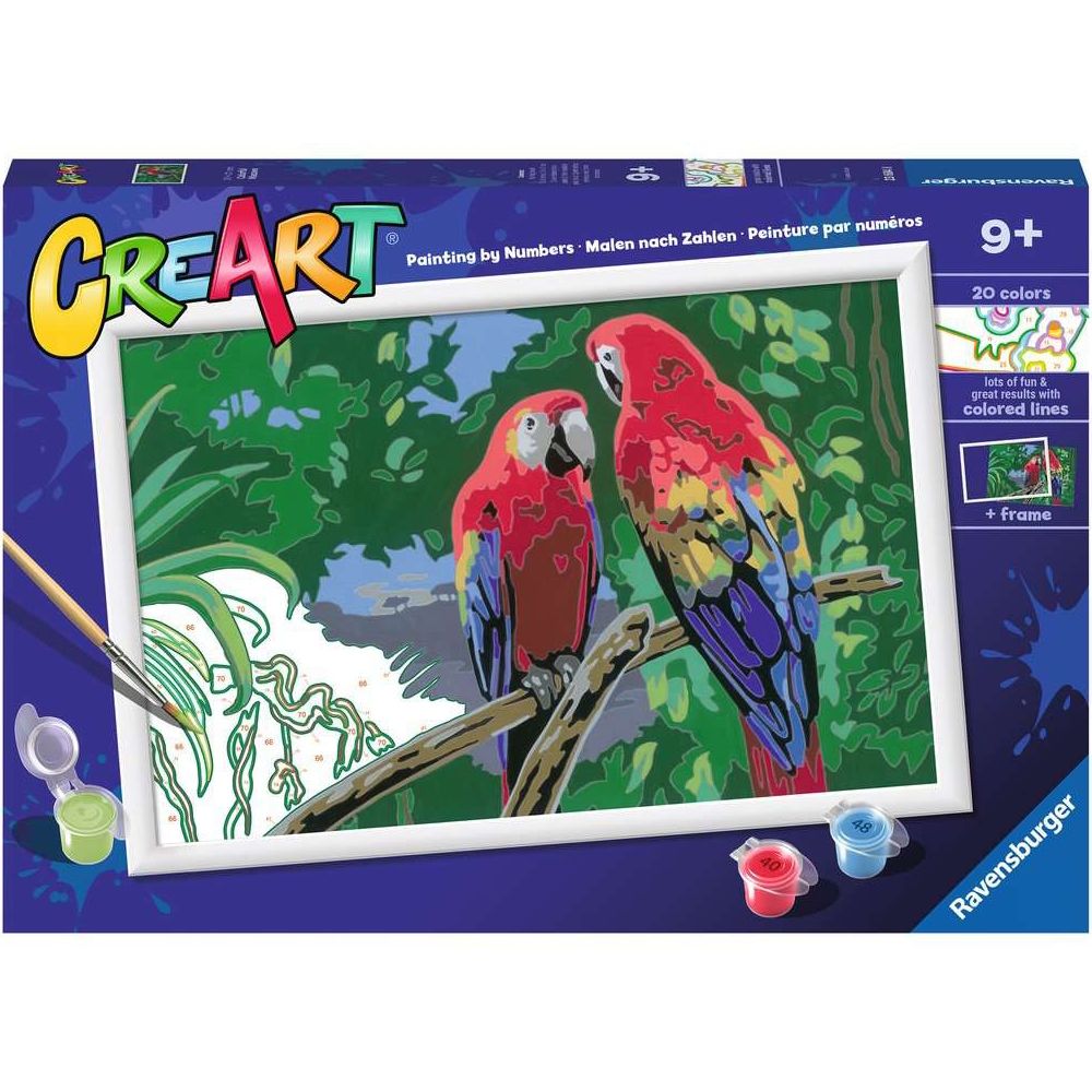 Ravensburger CreArt - Paint by Numbers - Colorful Macaws