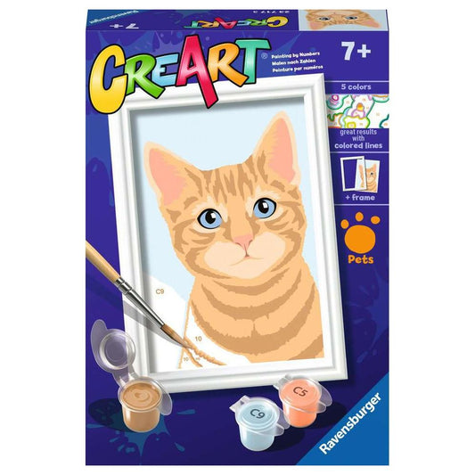 Ravensburger CreArt - Painting by Numbers - Orange Tabby
