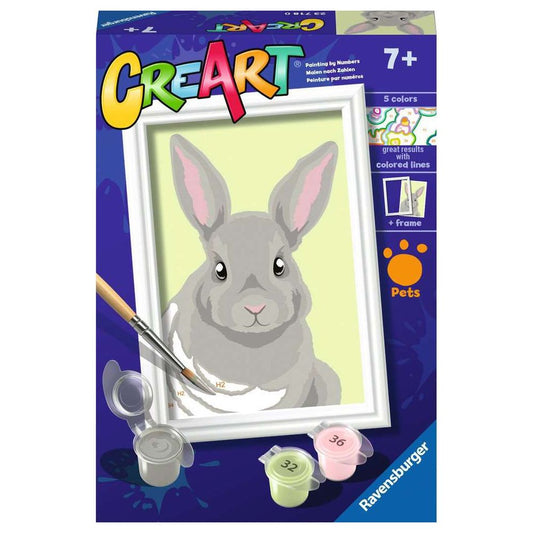 Ravensburger CreArt - Paint by Numbers - Gray Rabbit