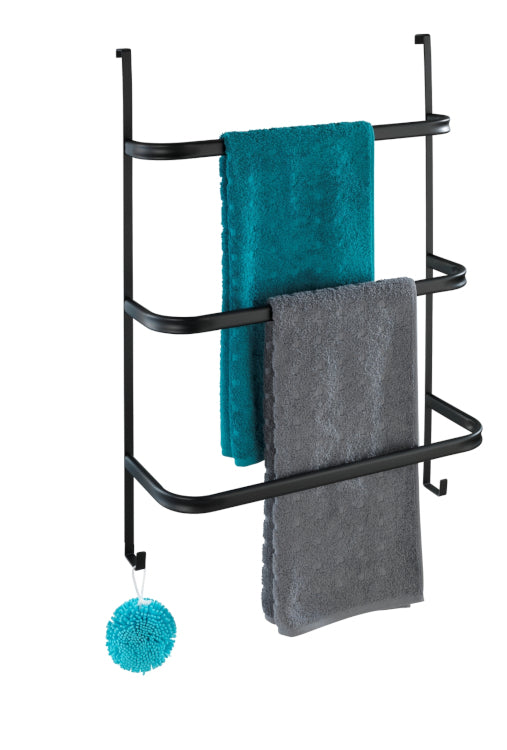 Wenko towel holder door, shower, Irpinia black matt