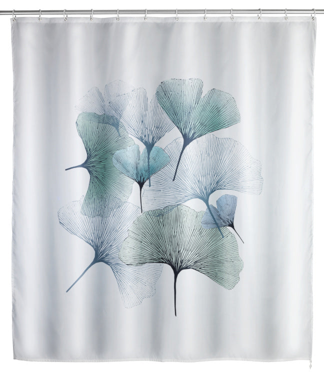 Wenko shower curtain Ginkgo, anti-mould