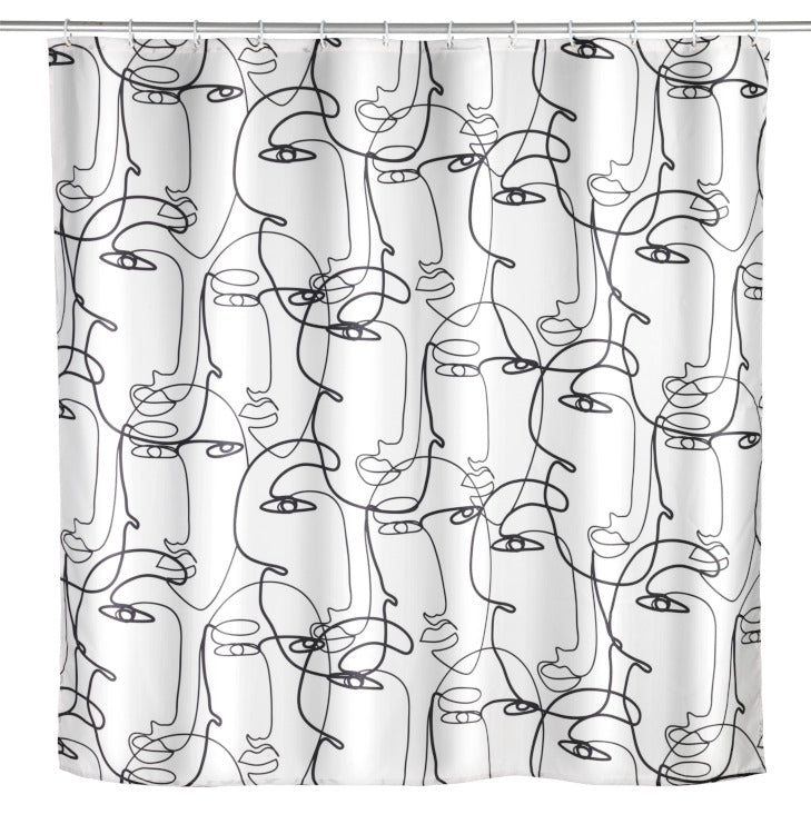 Wenko shower curtain Faces, 180 x 200 cm