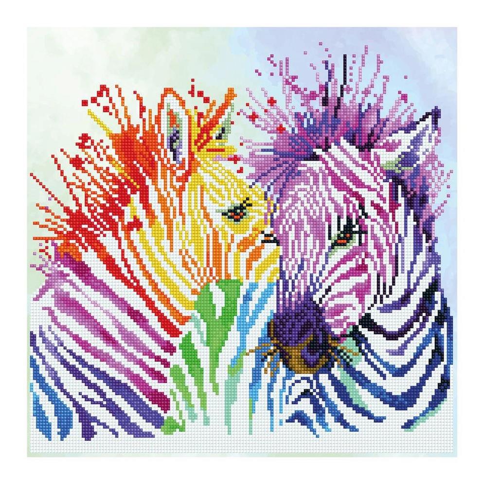 Diamond Painting Regenbogen Zebras