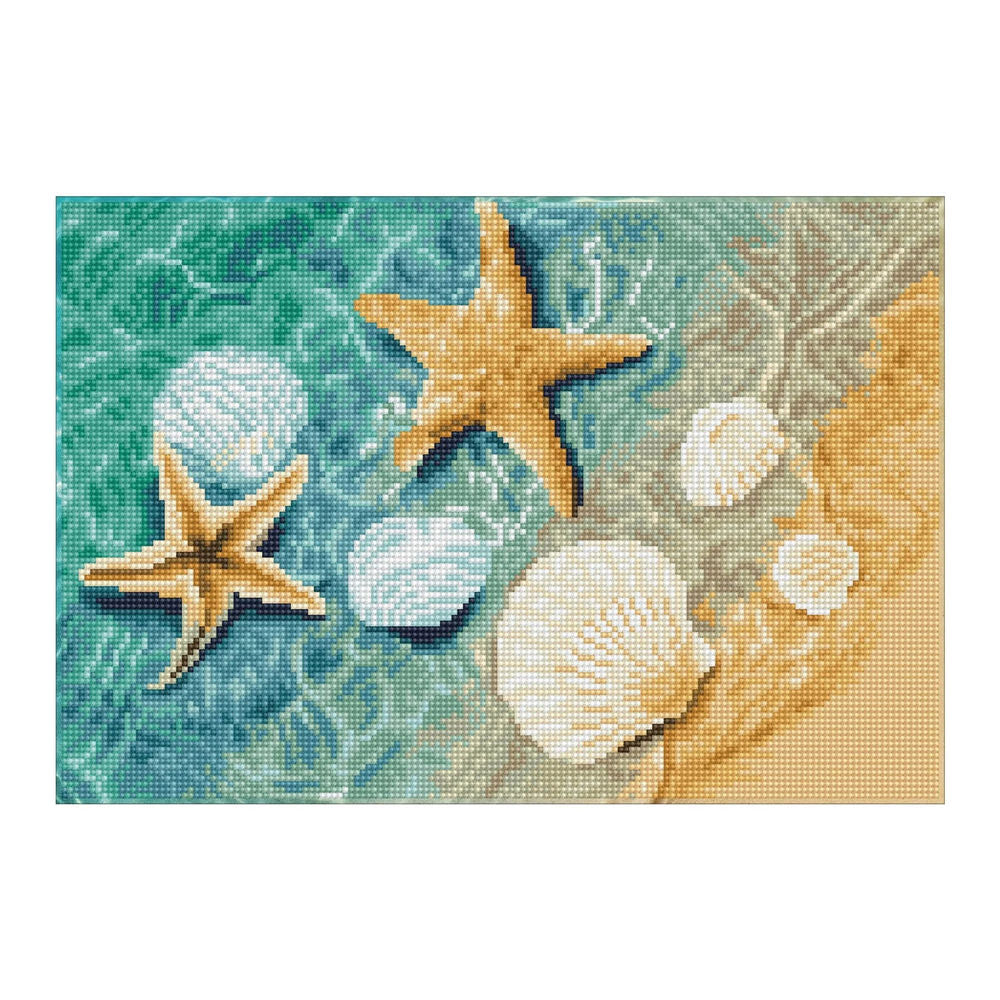 Diamond Painting Muscheln und Seesterne