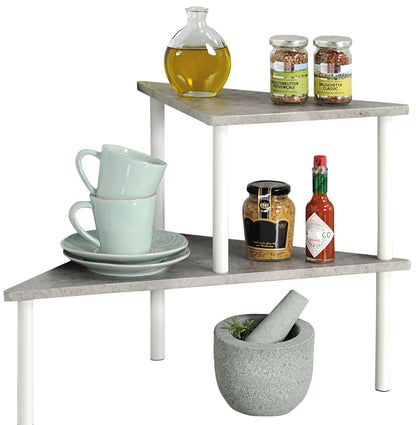 Kesper kitchen corner shelf with 2 levels concrete look