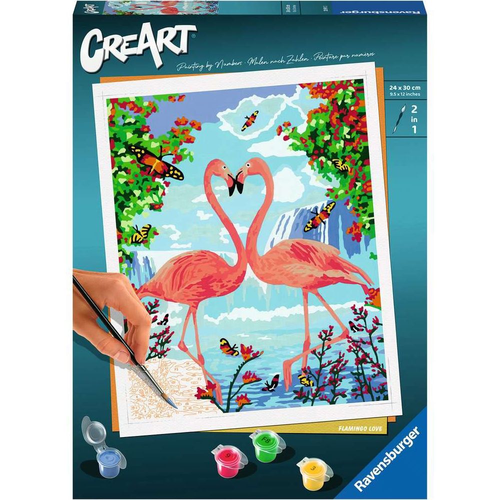 Ravensburger CreArt - Painting by Numbers - Flamingo Love