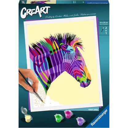 Ravensburger CreArt - Paint by Numbers - Funky Zebra