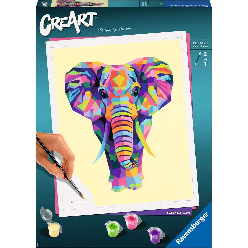Ravensburger CreArt - Paint by Numbers - Funky Elephant