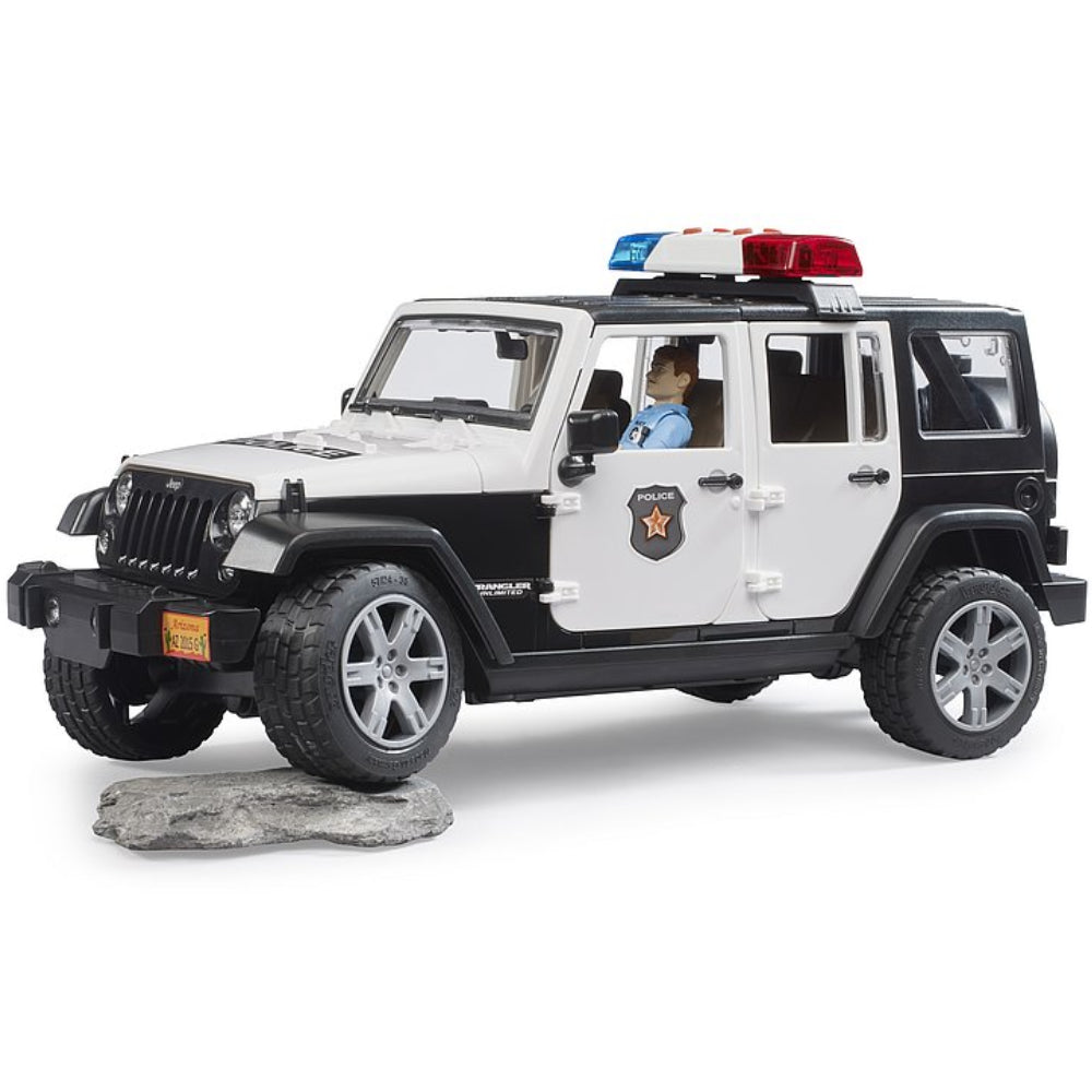 Bruder Jeep Wrangler Unlimited Rubicon Polizei Fahrzeug mit Polizist & Ausstattung