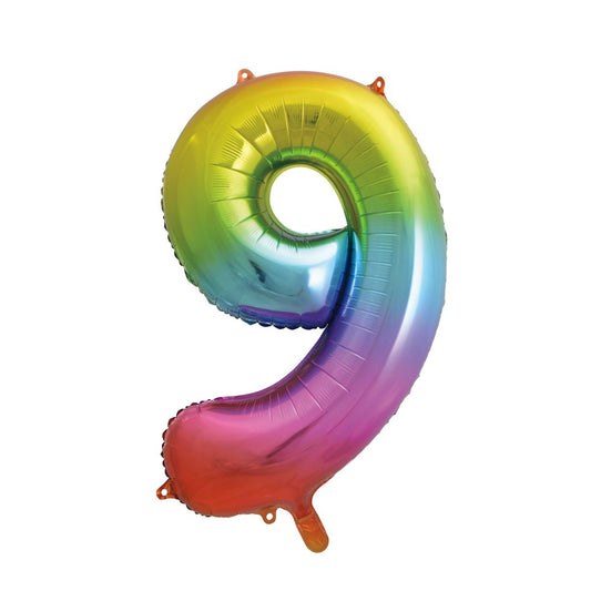 Idis Alu-Luftballon rainbow metallic Nr. 9, 86cm