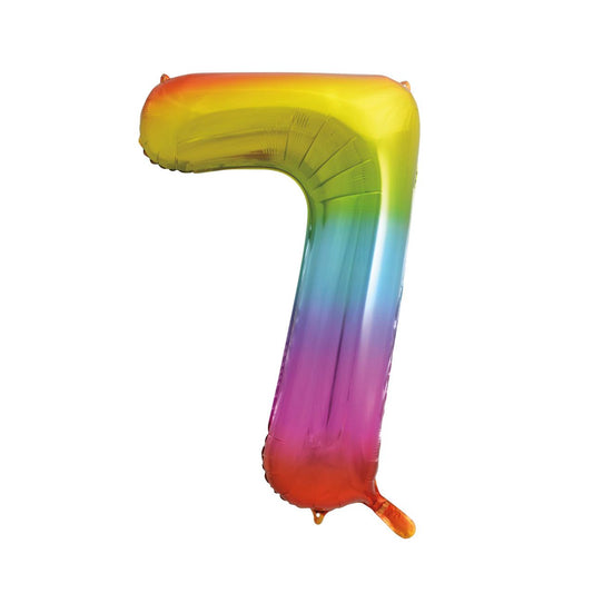 Idis Alu-Luftballon rainbow metallic Nr. 7, 86cm
