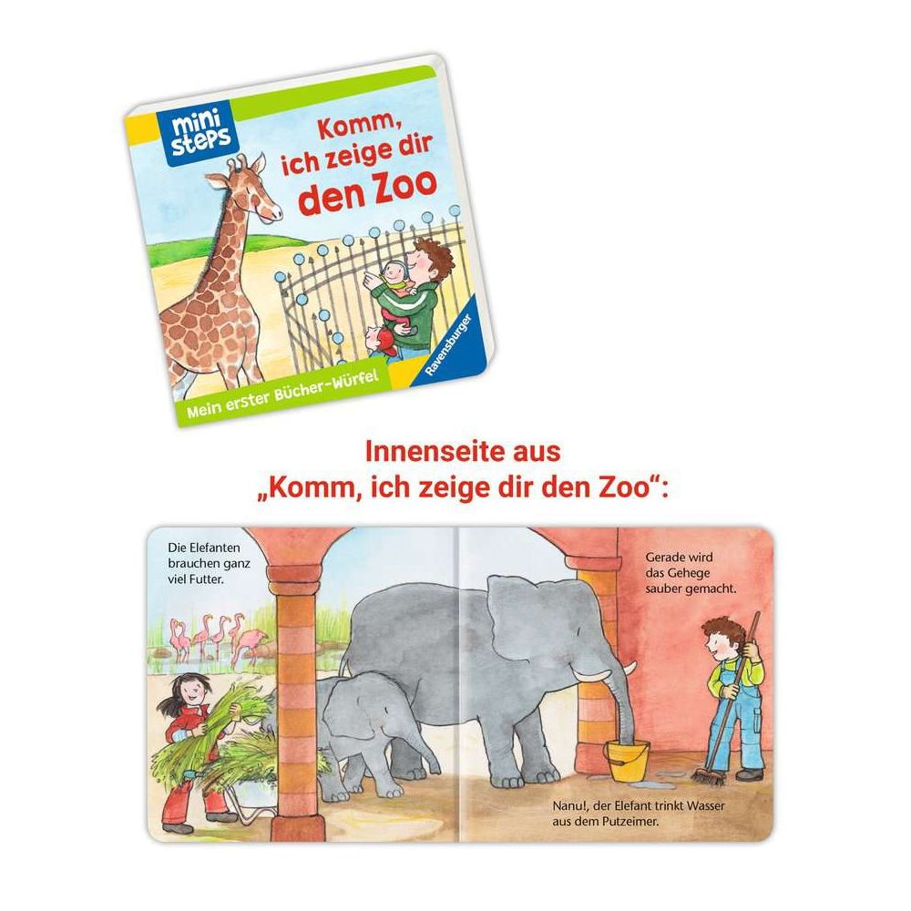 Ravensburger ministeps: Mein erster Bücher-Würfel: Kita, Zoo und Feuerwehr (Bücher-Set)