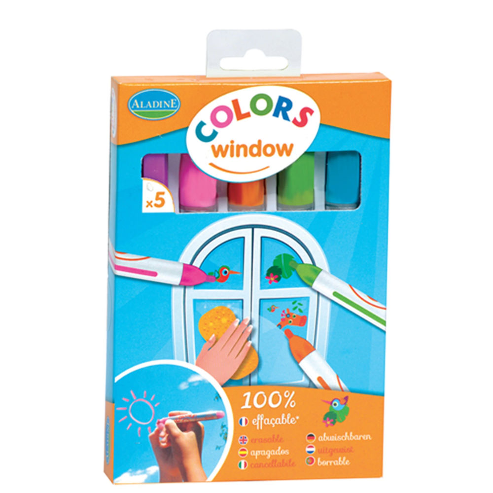 Aladine 5 Fenstermalstifte aus Kreide