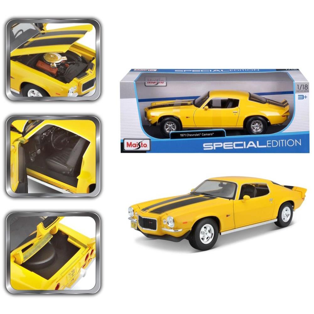 Maisto Chevrolet Camaro 1971 jaune 1/18