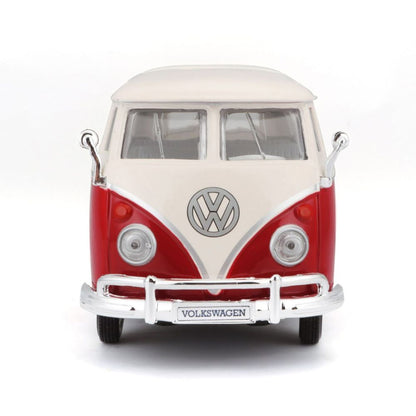 Maisto Volkswagen Bulli T1 Van Samba, rot/weiss, 1:24