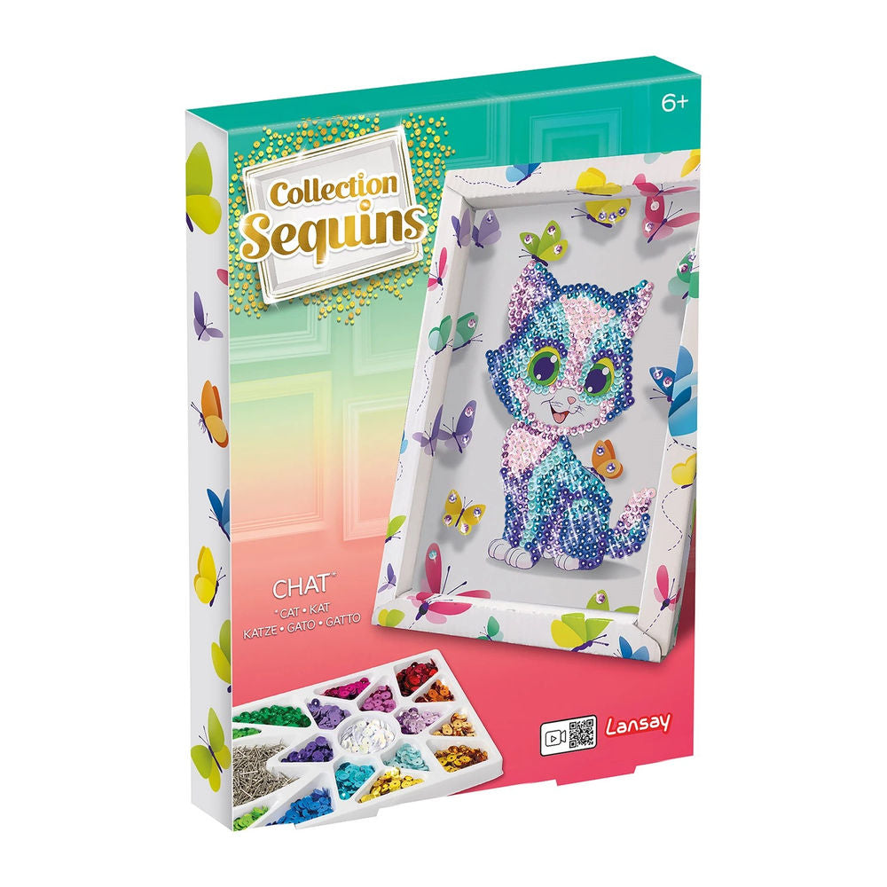 Collection Sequins Paillettenkunst Katze