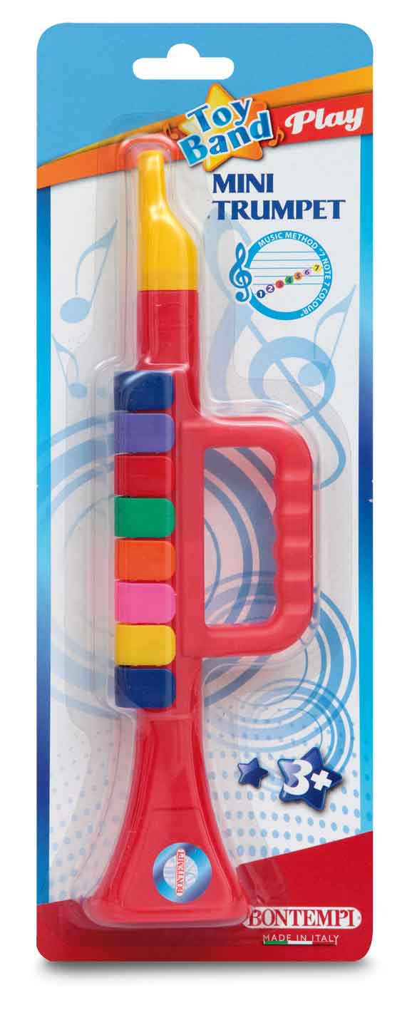 Bontempi Trompete, 8 farbigen Tasten Blister, 27 cm