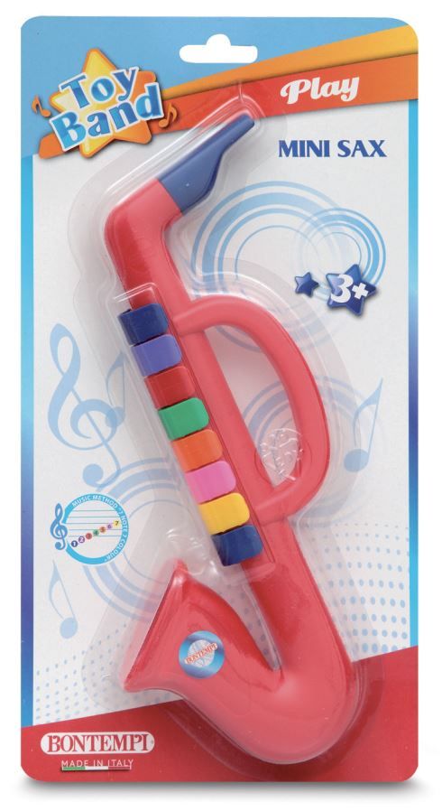 Bontempi Saxophon mit 8 farbigen Tasten im Blister