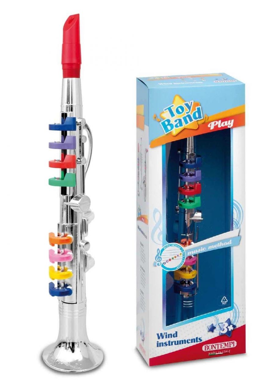 Bontempi Klarinette mit 8 farbigen Tasten, 42 cm