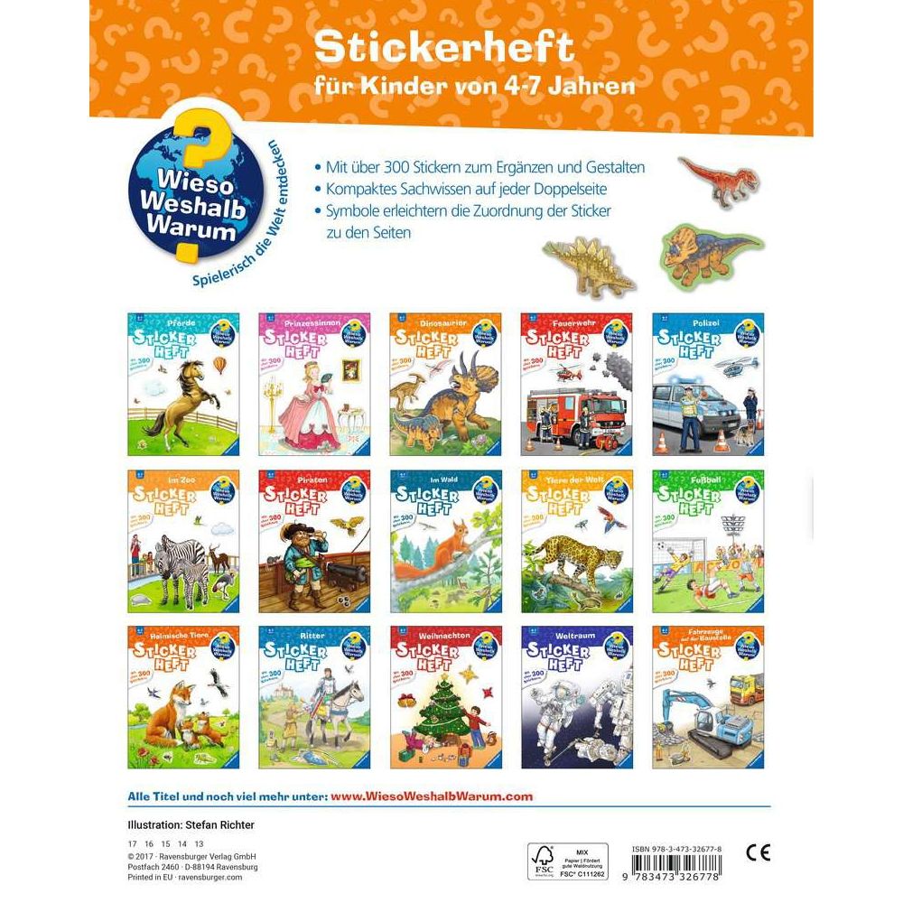 Ravensburger Why? What for? What reason? Sticker book: Dinosaurs