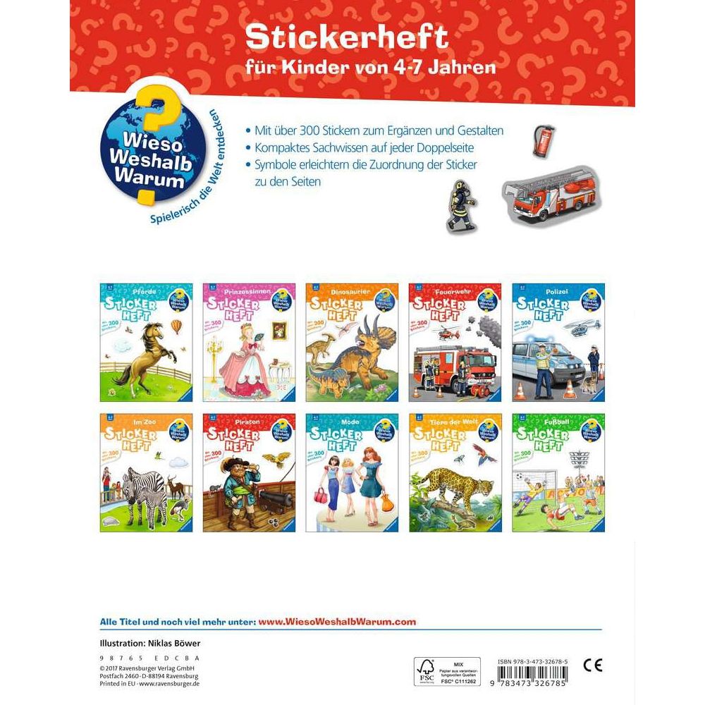 Ravensburger Why? How? What for? Sticker book: Fire brigade