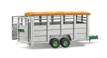 bruder cattle transport trailer with cow