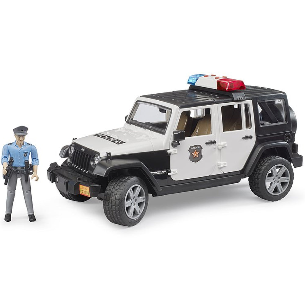 Bruder Jeep Wrangler Unlimited Rubicon Polizei Fahrzeug mit Polizist & Ausstattung