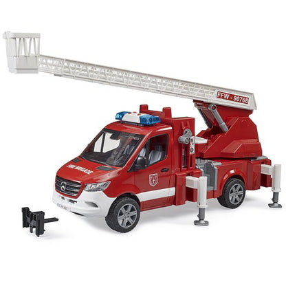 Bruder Mercedes Benz Sprinter Feuerwehr mit Drehleiter, Pumpe & Light & Sound Modul