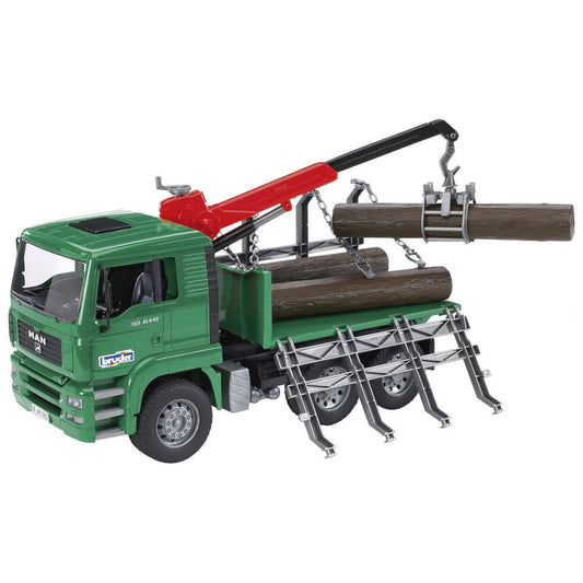 Bruder MAN wood transport truck with loading crane