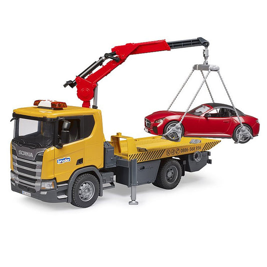 Bruder Scania Super 560R tow truck with roadster