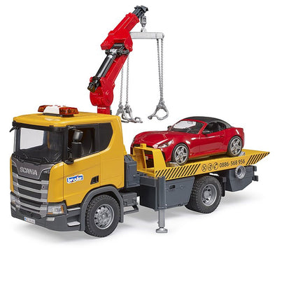 Bruder Scania Super 560R tow truck with roadster