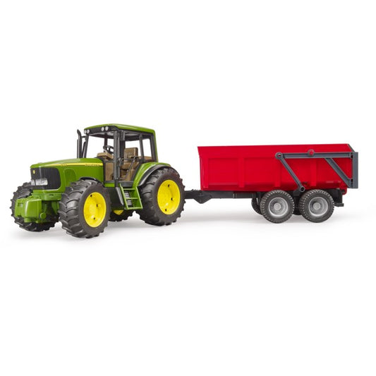 Bruder John Deere 6920 with tipping trailer red