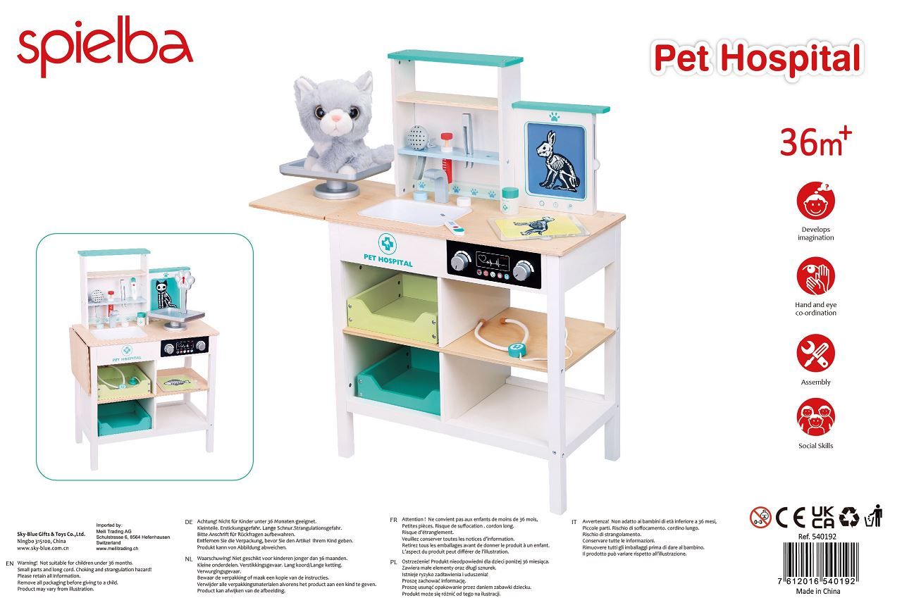 Play veterinary practice with plush toy