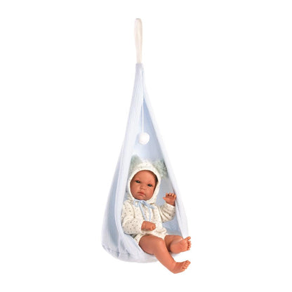 Llorens baby doll with swing tent blue 35cm
